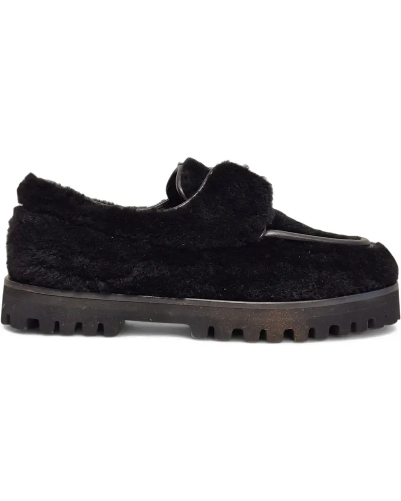 Le Silla Loafer mit Pelzbesatz - Schwarz Schwarz