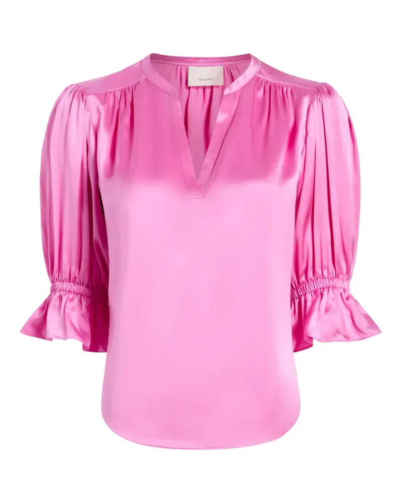 Cinq à Sept Fiona Bluse mit V-Ausschnitt - Rosa Rosa