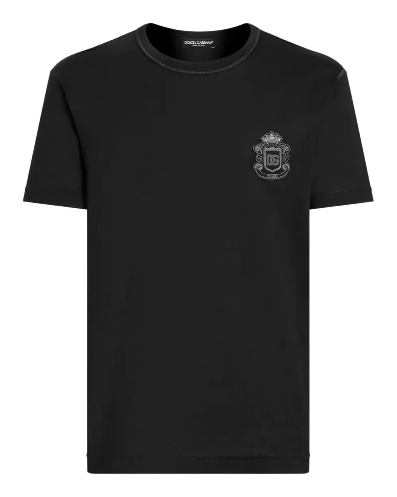 Dolce & Gabbana T-Shirt mit Wappenapplikation - Blau Blau
