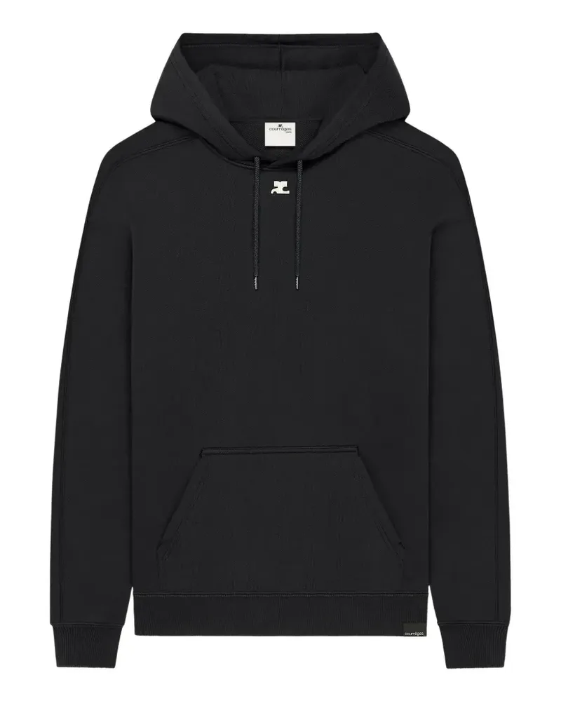 Courrèges Hoodie mit Logo-Patch - Schwarz Schwarz