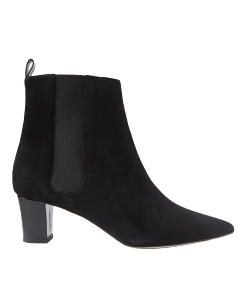 Manolo Blahnik Stiefeletten aus Wildleder 50mm - Schwarz Schwarz