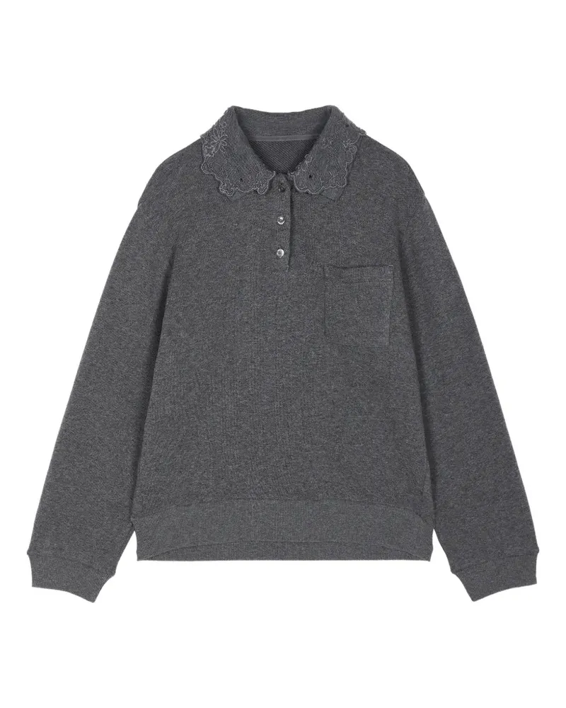 JNBY Strickpullover mit Spitzenkragen - Grau Grau