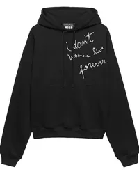 MSGM Hoodie mit Slogan-Stickerei Schwarz