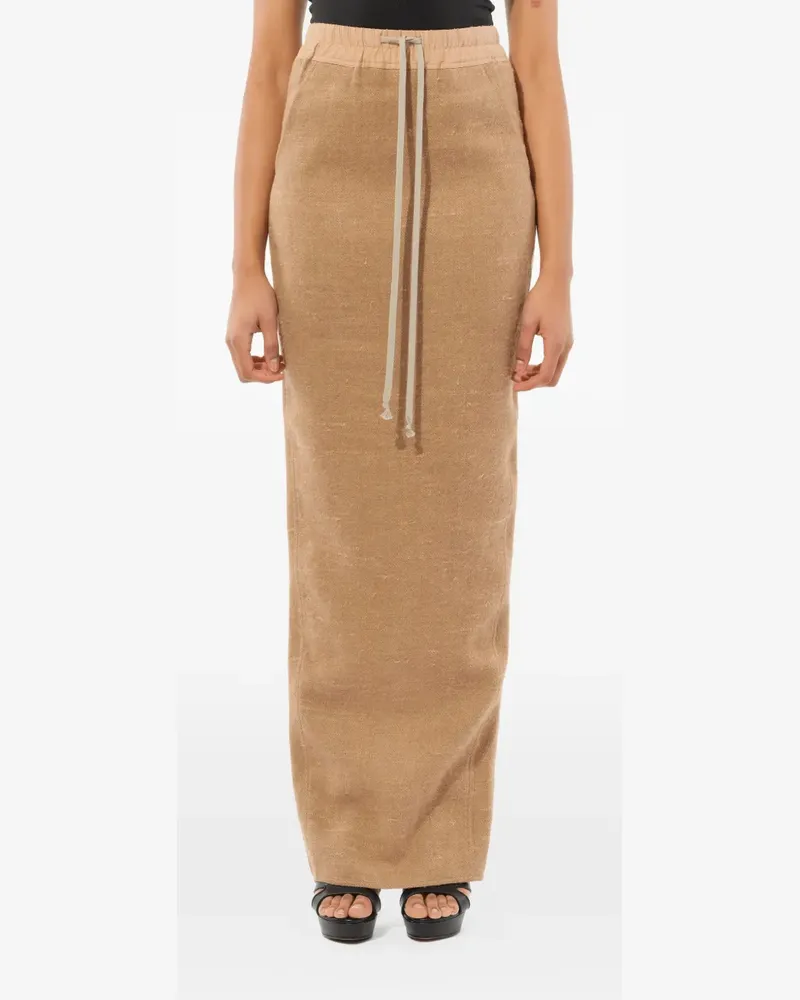 Rick Owens Pillar drawstring-waist skirt - Nude Nude