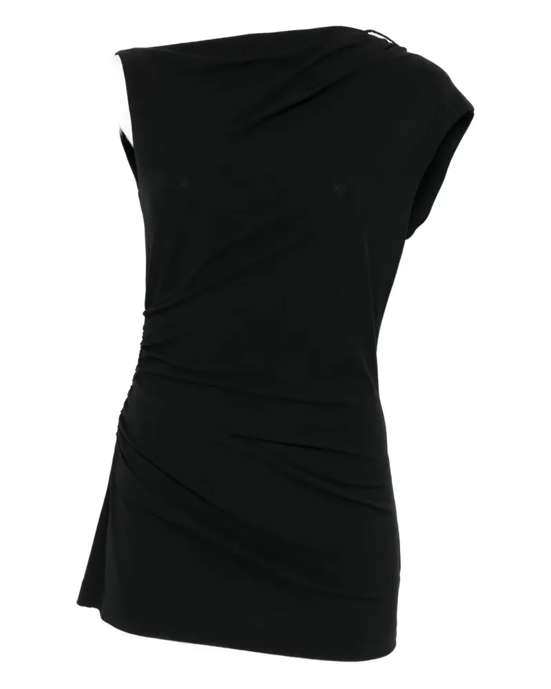 Brunello Cucinelli Asymmetrisches Top mit Drapierung - Schwarz Schwarz