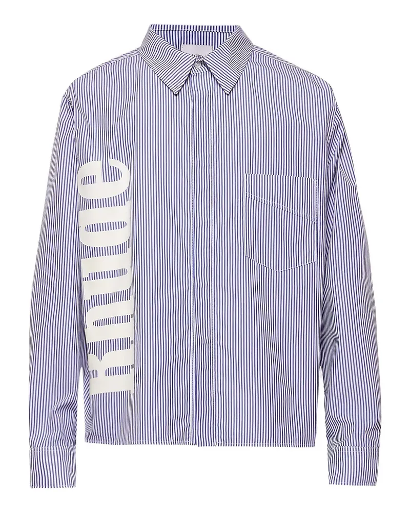 RHUDE Gestreiftes Hemd mit Logo-Print - Blau Blau