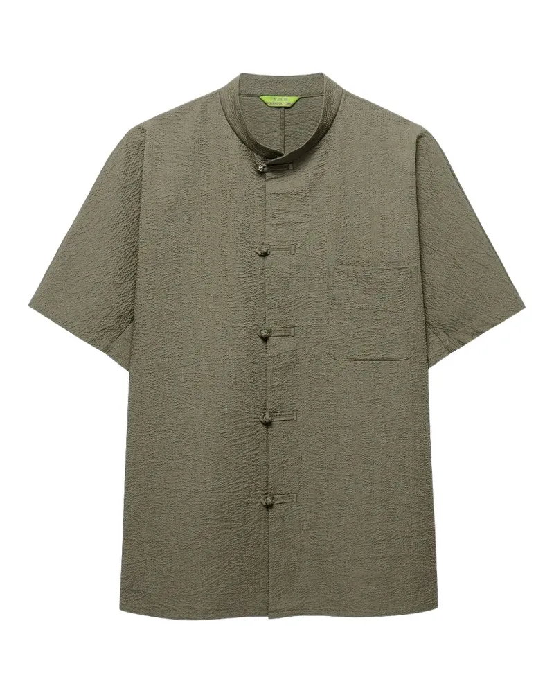 Shanghai Tang short-sleeve seersucker shirt - Grün Grün