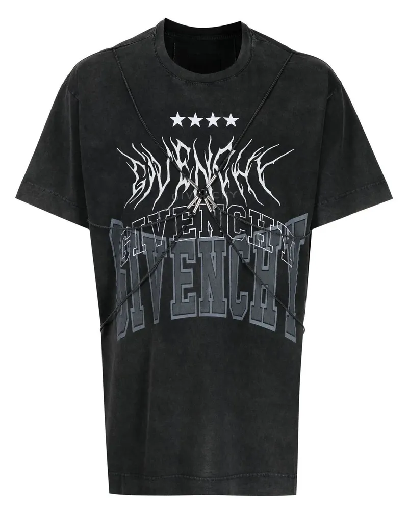 Givenchy T-Shirt mit Harness-Detail - Grau Grau