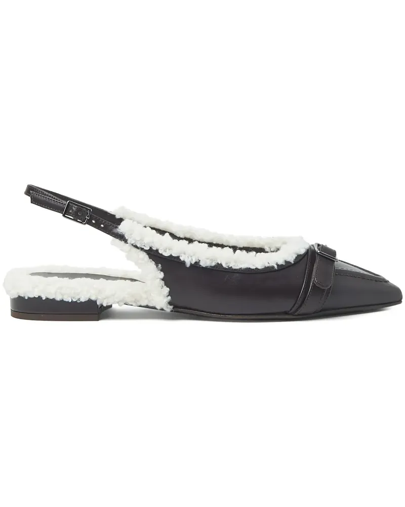 Peserico Flache Mules mit Schnalle - Schwarz Schwarz