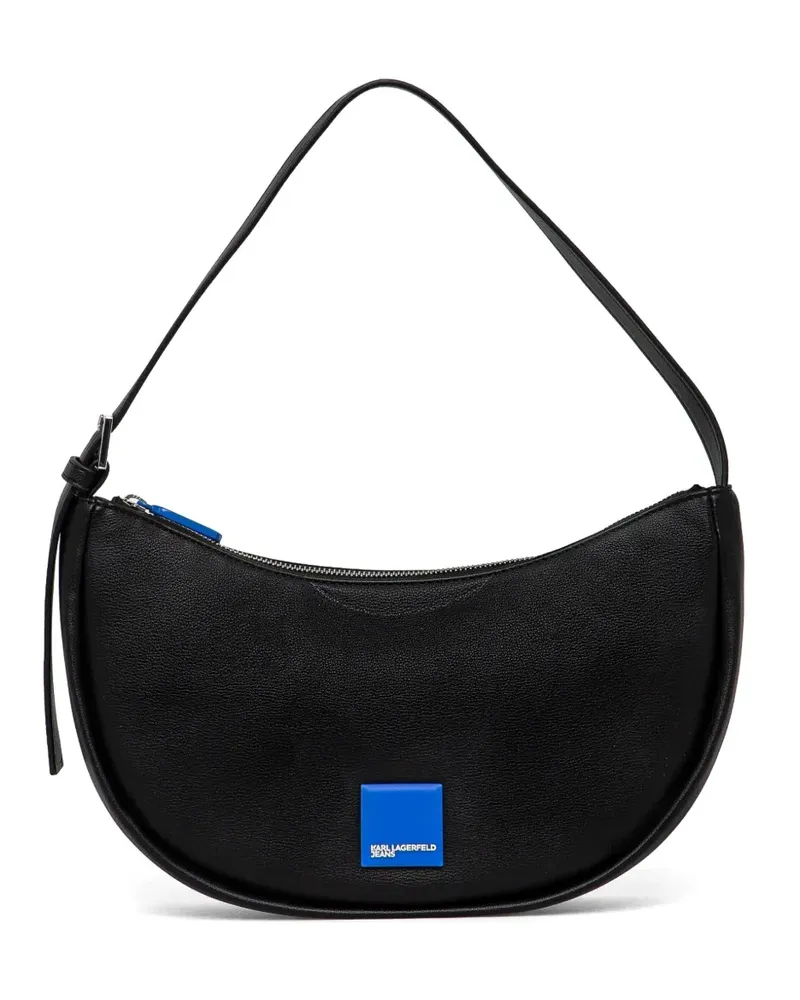 Karl Lagerfeld Schultertasche mit Logo-Patch - Schwarz Schwarz