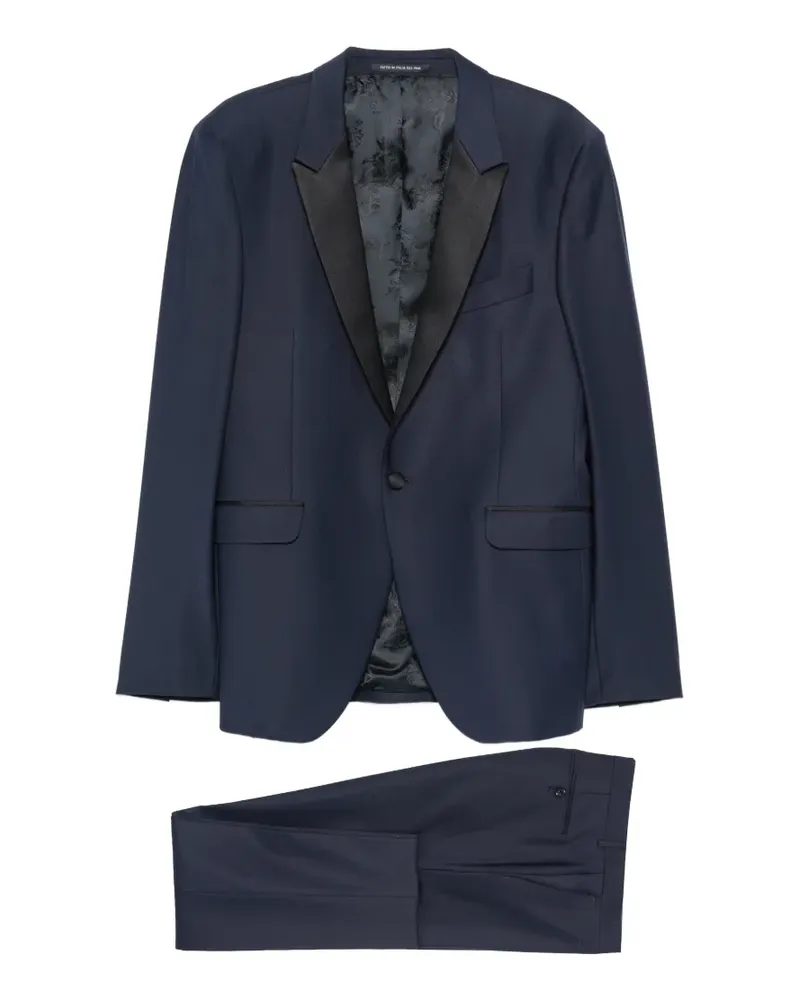 Carlo Pignatelli satin-lapel tailored suit - Blau Blau