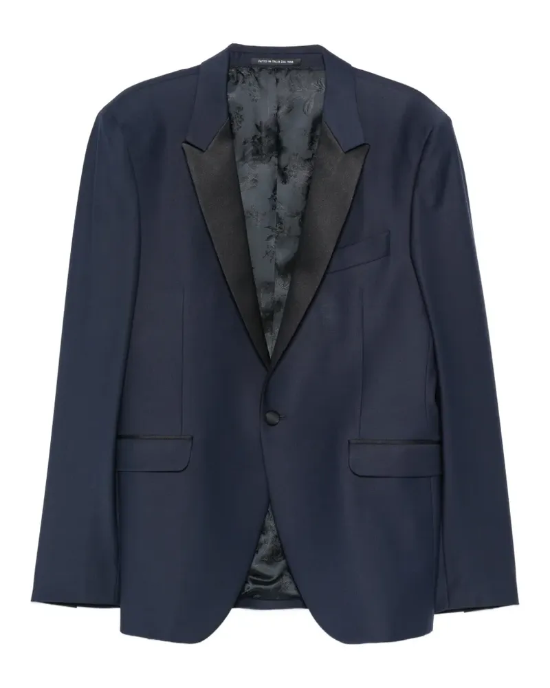 Carlo Pignatelli satin-lapel tailored suit - Blau Blau