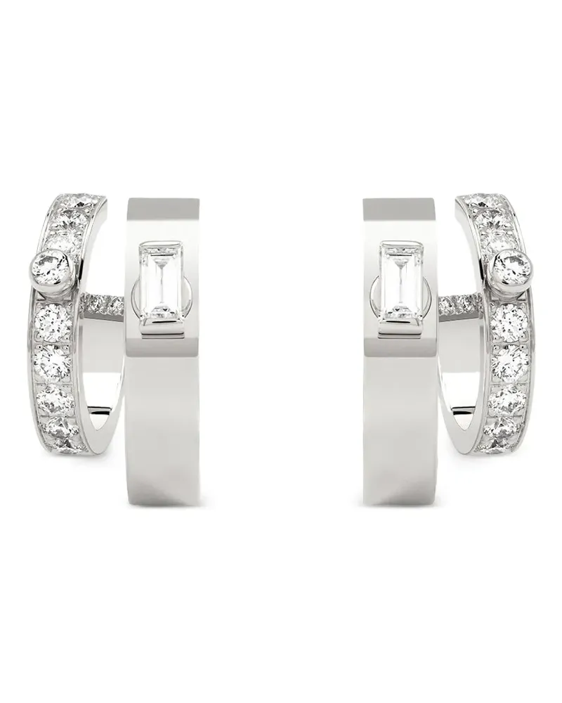 Nouvel Heritage 18kt Dinner Date Mood Weißgoldohrringe mit Diamanten - Silber Silber