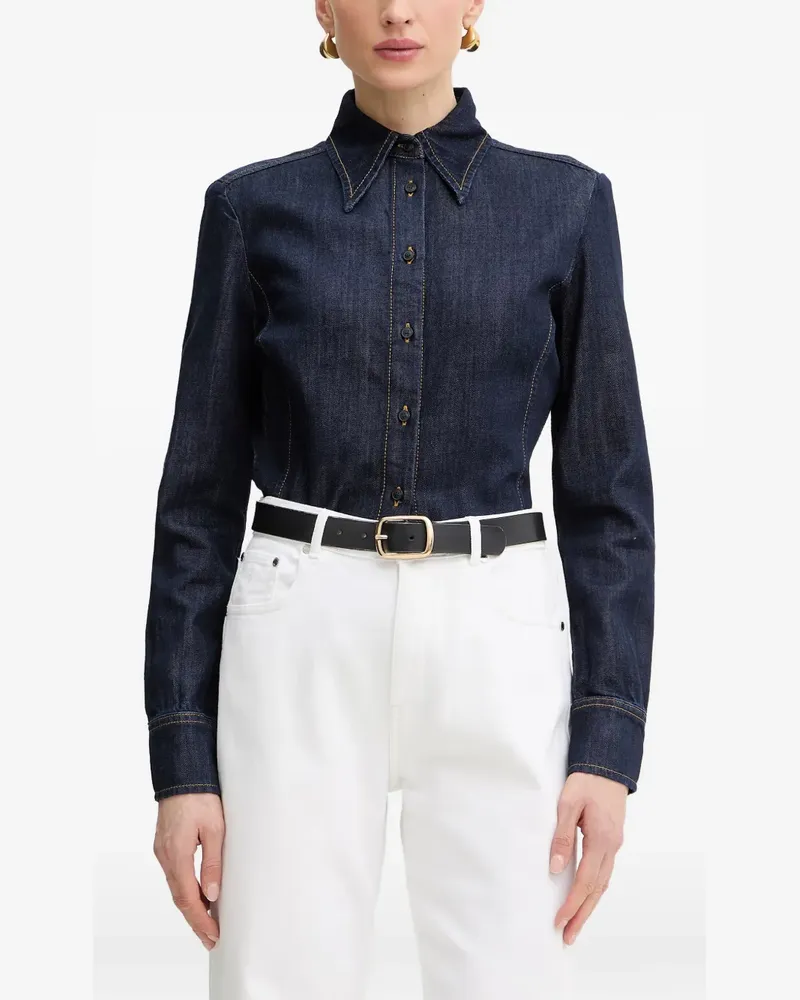 Trussardi contrast-stitch shirt - Blau Blau
