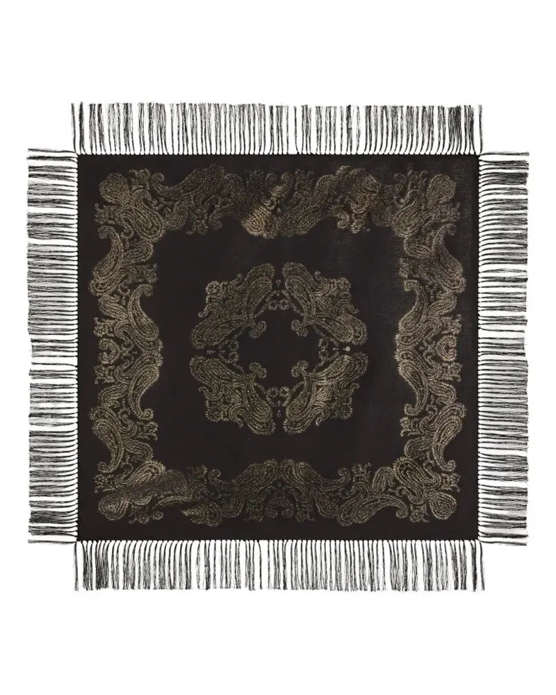 Etro Schal mit Fransen - Schwarz Schwarz