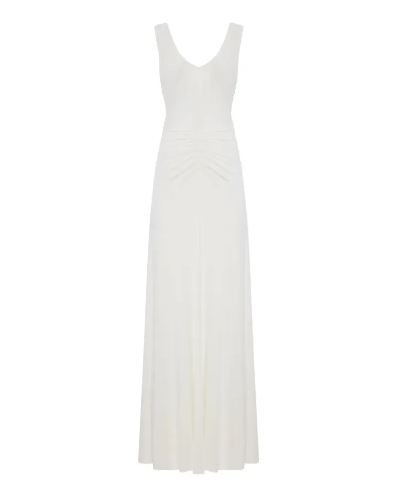 Self-Portrait ruched sleeveless maxi dress - Weiß Weiß