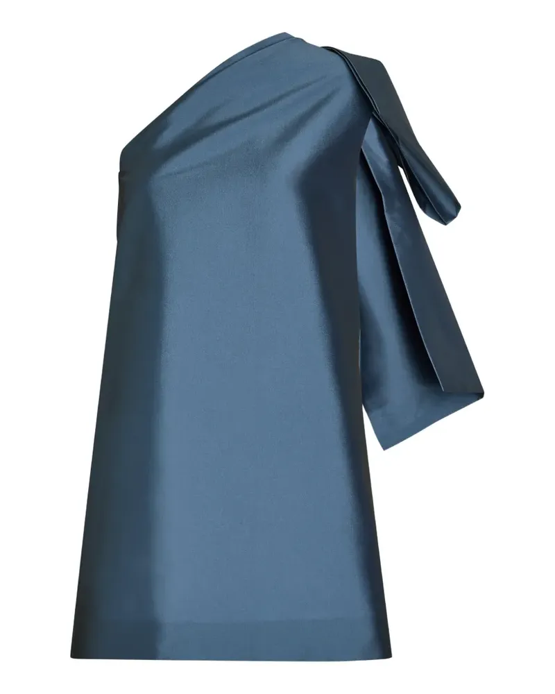 BERNADETTE one-shoulder bow-detail mini dress - Blau Blau
