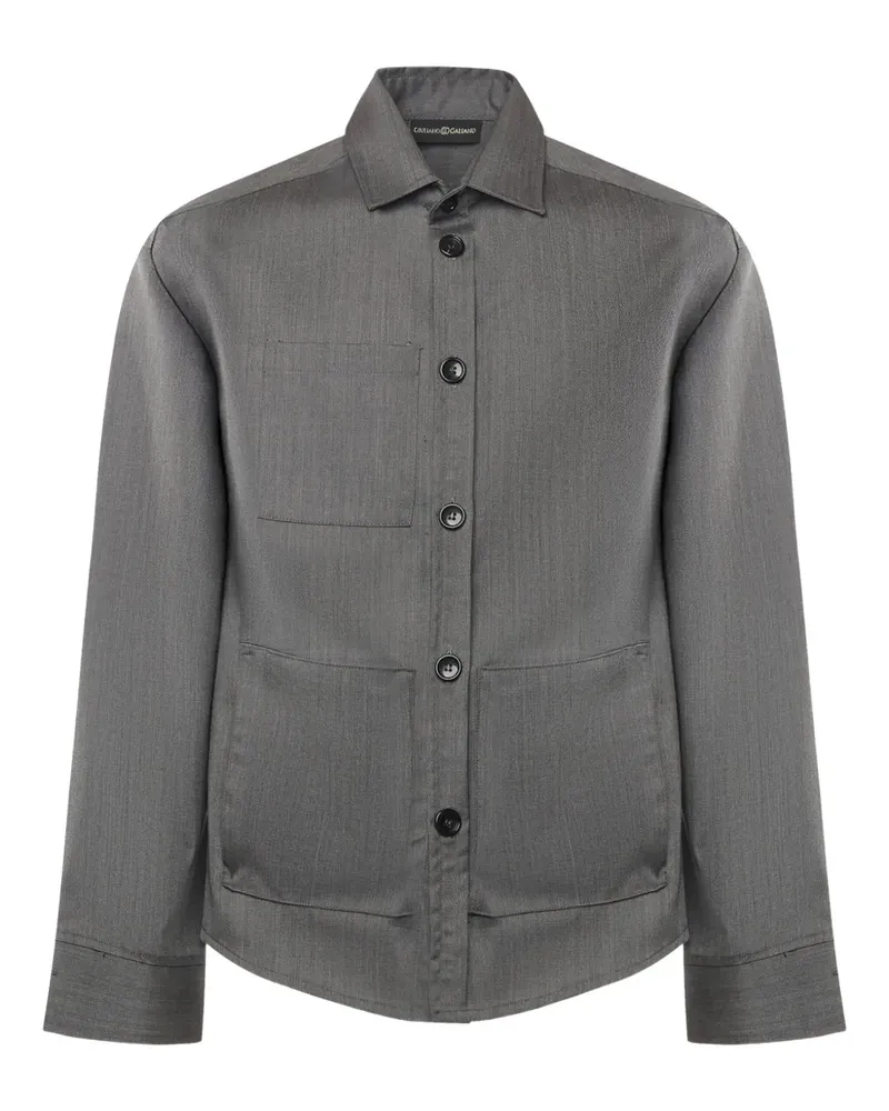 Giuliano Galiano Hemd mit aufgesetzter Tasche - Grau Grau