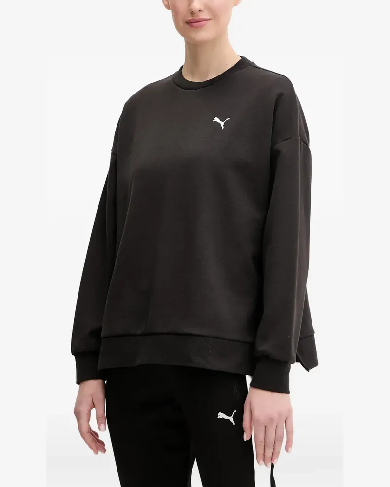 Puma Besticktes Sweatshirt mit tiefen Schultern - Schwarz Schwarz