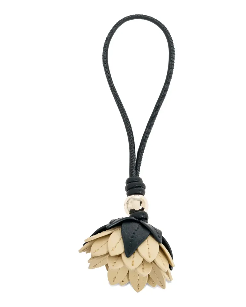 Furla Allegra floral-pendant leather bag charm - Schwarz Schwarz