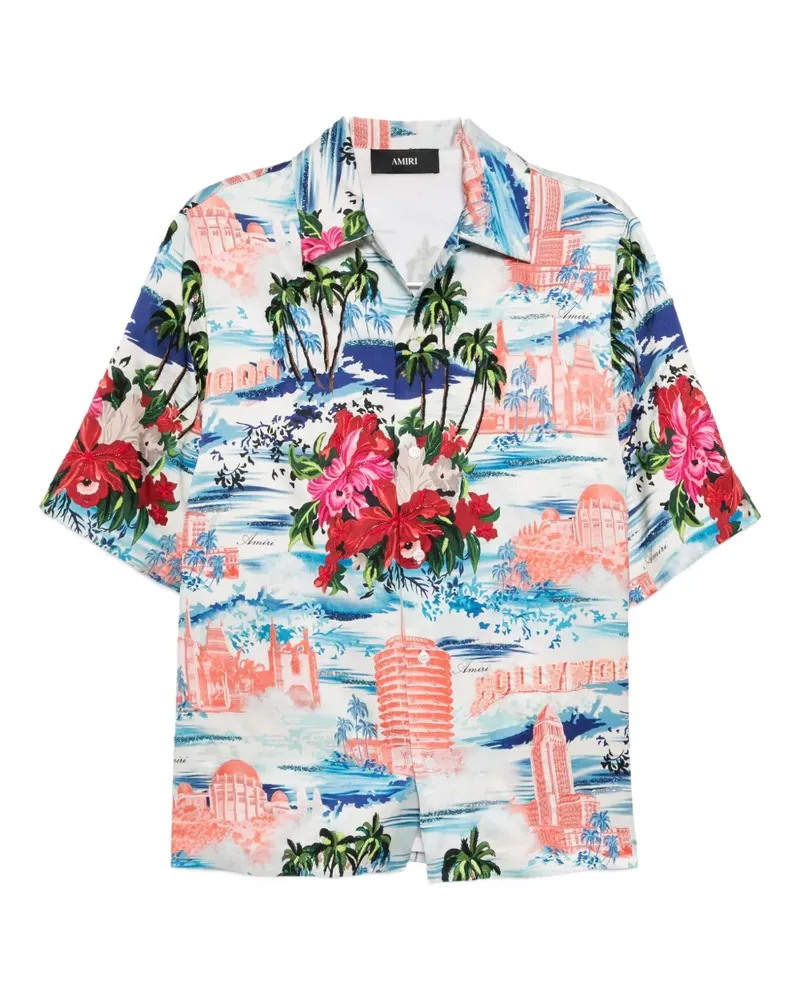 Amiri Hemd mit tropischem Print - Weiß Weiß