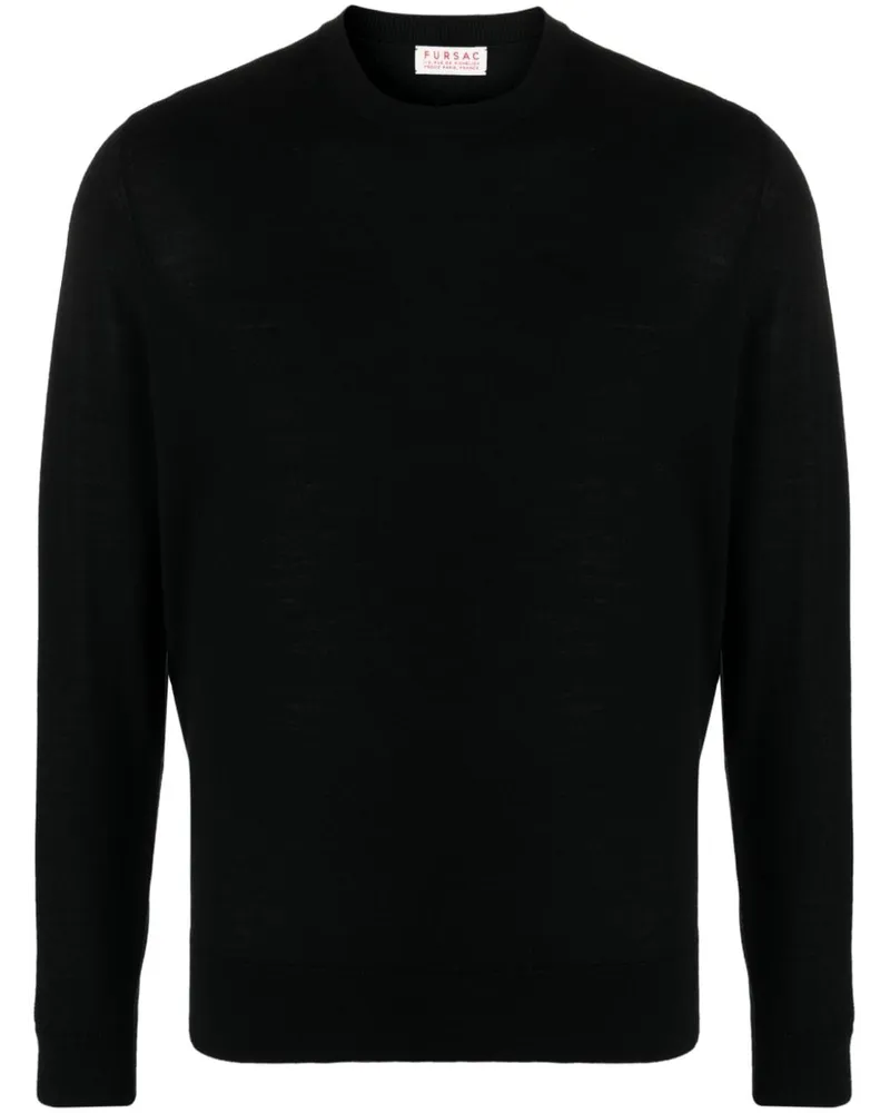 FURSAC Pullover mit rundem Ausschnitt - Schwarz Schwarz