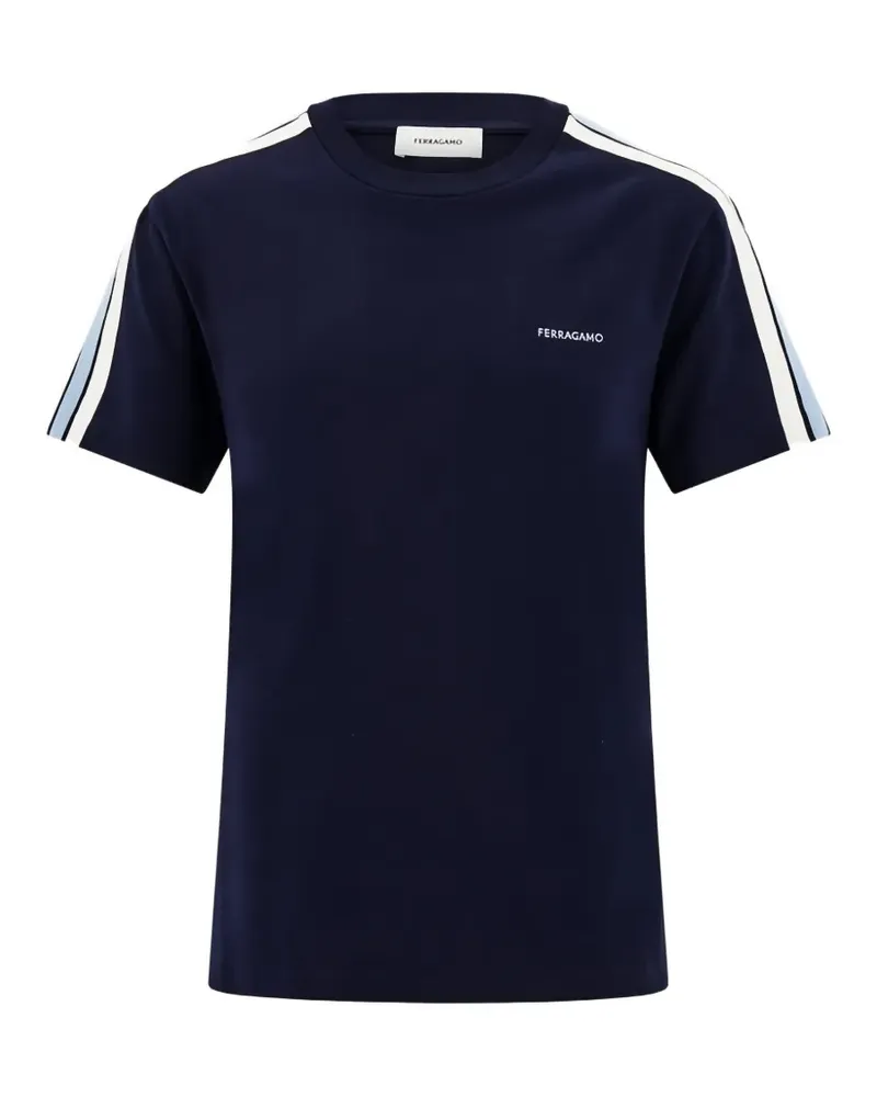 Ferragamo T-Shirt mit Streifendetail - Blau Blau