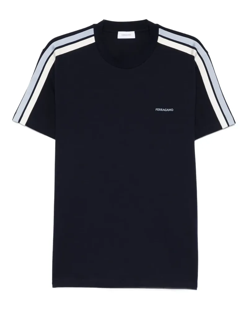 Ferragamo stripe-detail T-shirt - Blau Blau