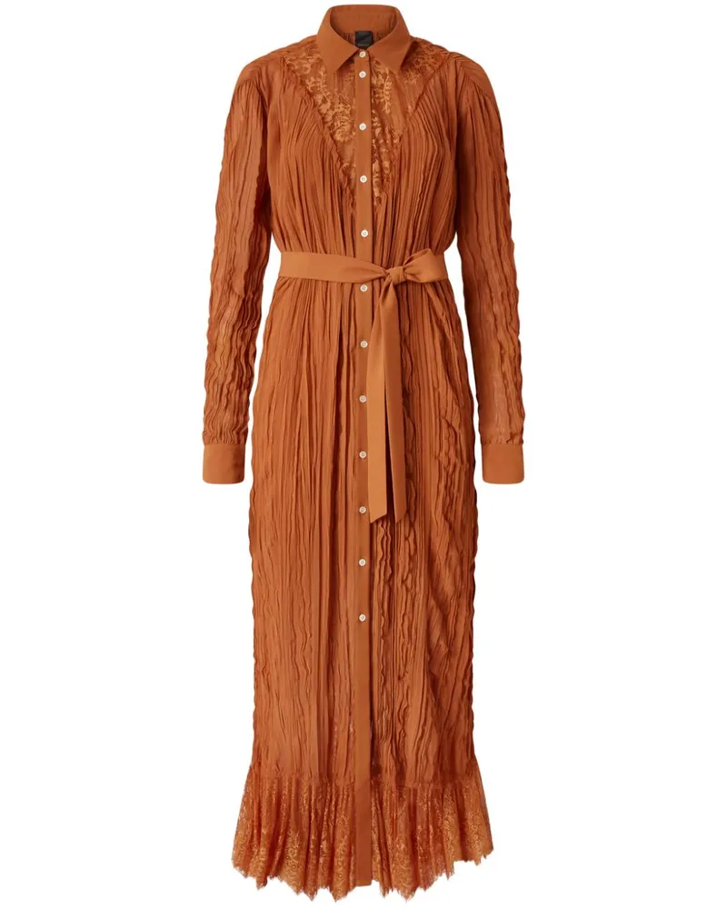 Pinko Hemdkleid mit Knittereffekt - Braun Braun