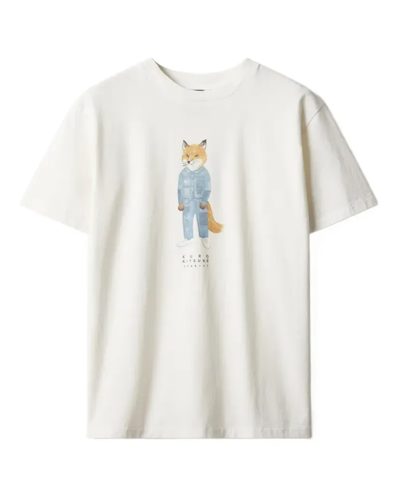 Kitsuné x Kuro The Crafted Fox T-Shirt - Weiß Weiß