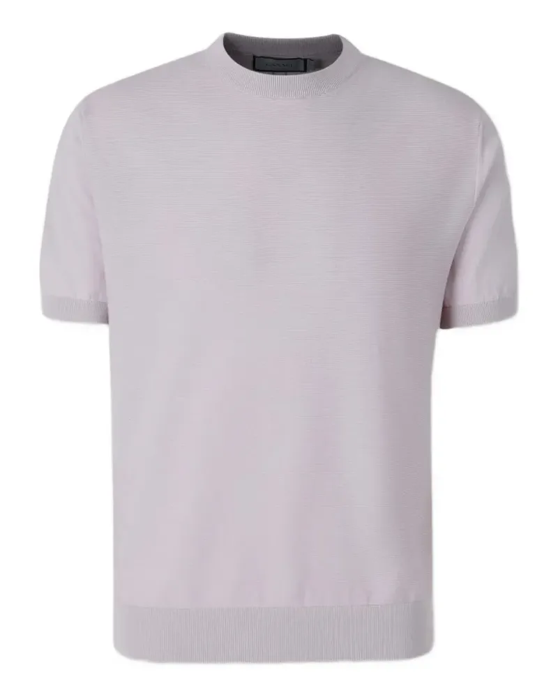 Canali ribbed-knit short-sleeve T-shirt - Violett Violett