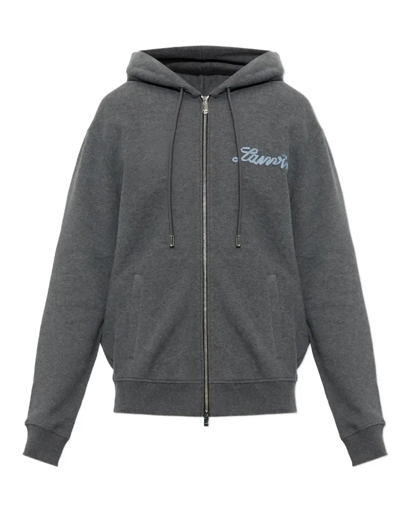 Lanvin Kapuzenjacke mit -Band aus Baumwolle und Kaschmir - Grau Grau