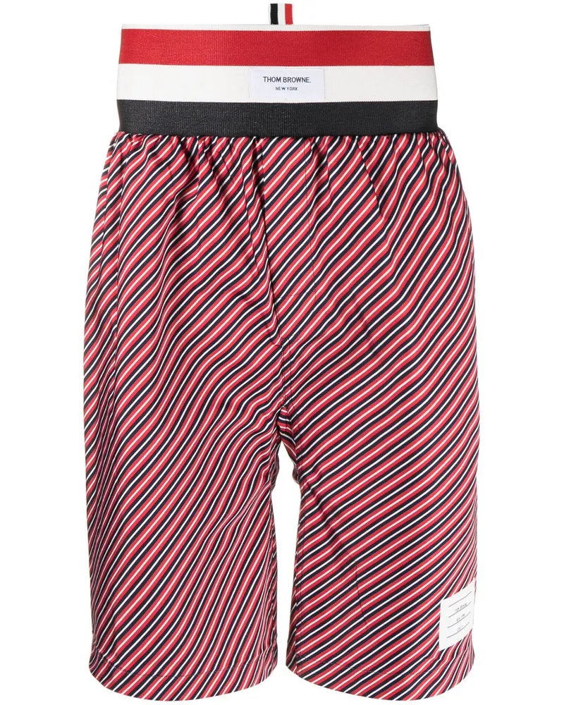 Thom Browne Shorts mit RWB-Streifen Rot