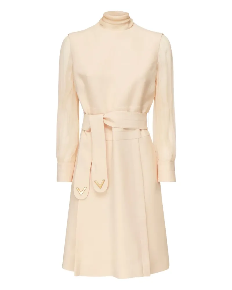 Valentino Garavani Midikleid mit Stehkragen - Nude Nude