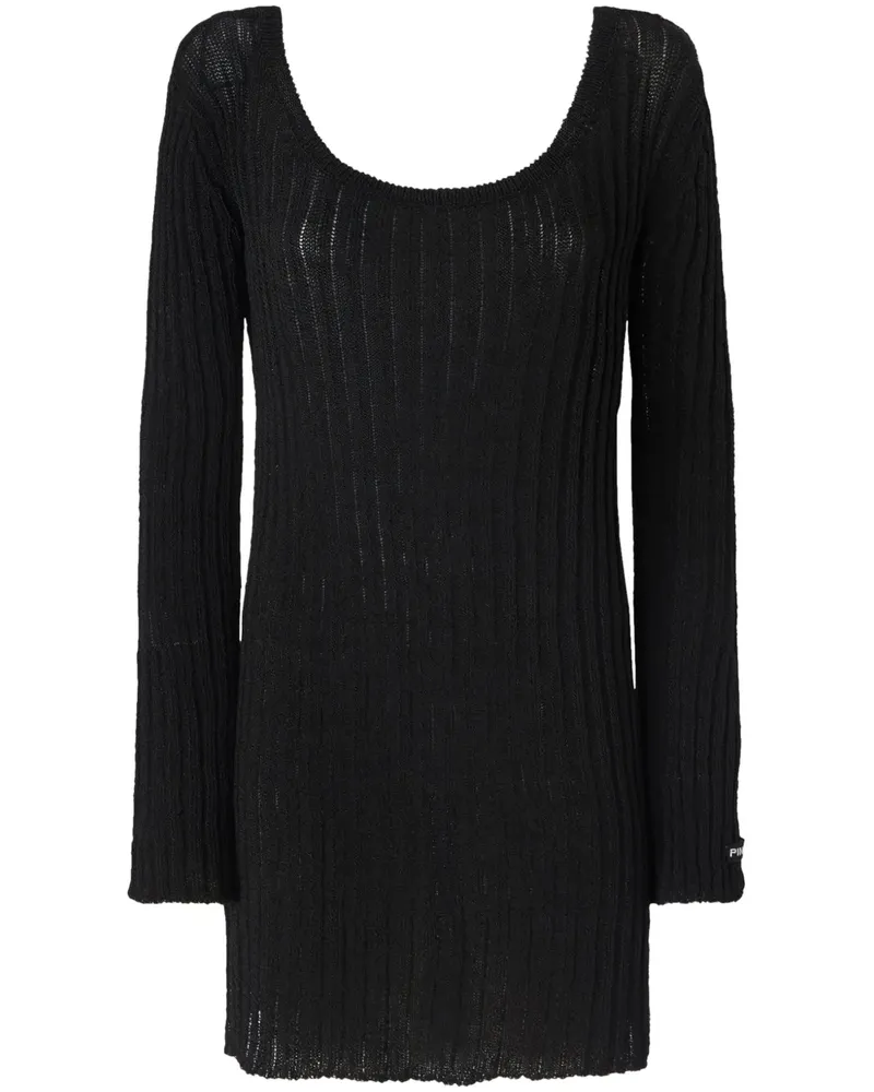 Pinko Minikleid aus geripptem Strick - Schwarz Schwarz