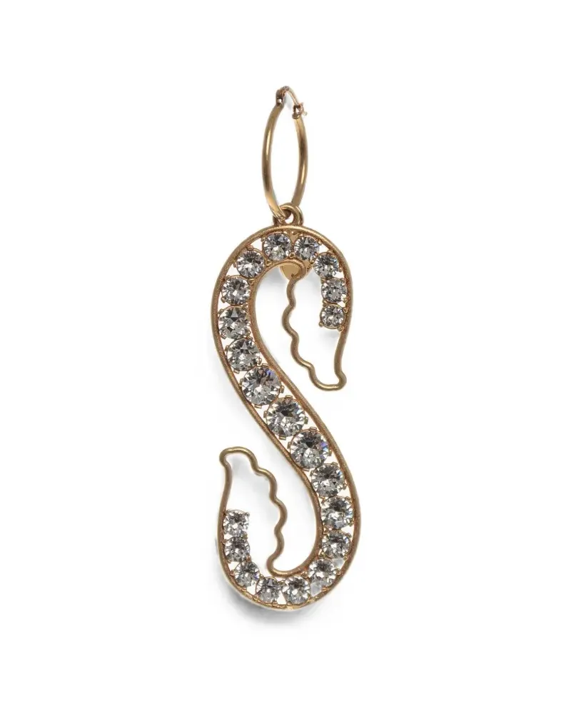 Stella McCartney single metal earring embellished with crystals - Gold Gold