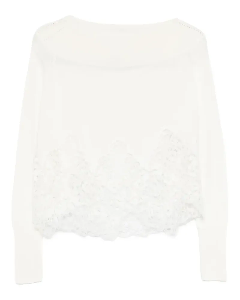 Ermanno Scervino lace-detail sweater - Weiß Weiß