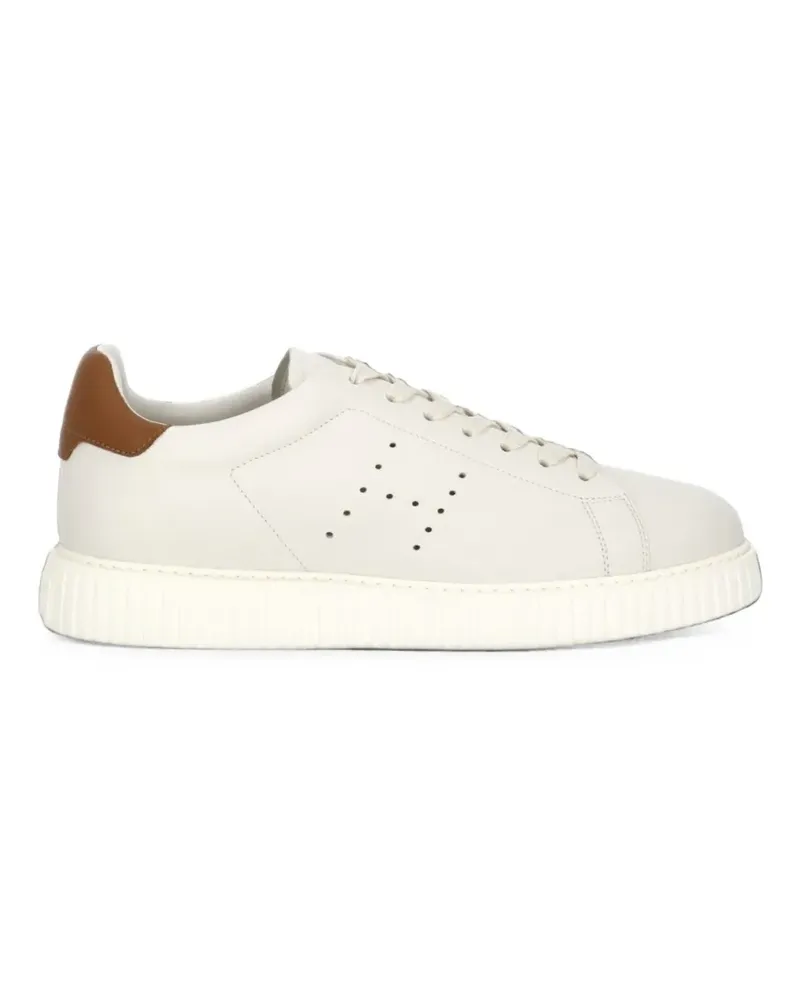 Hogan H-Stripes perforierte Sneakers - Weiß Weiß