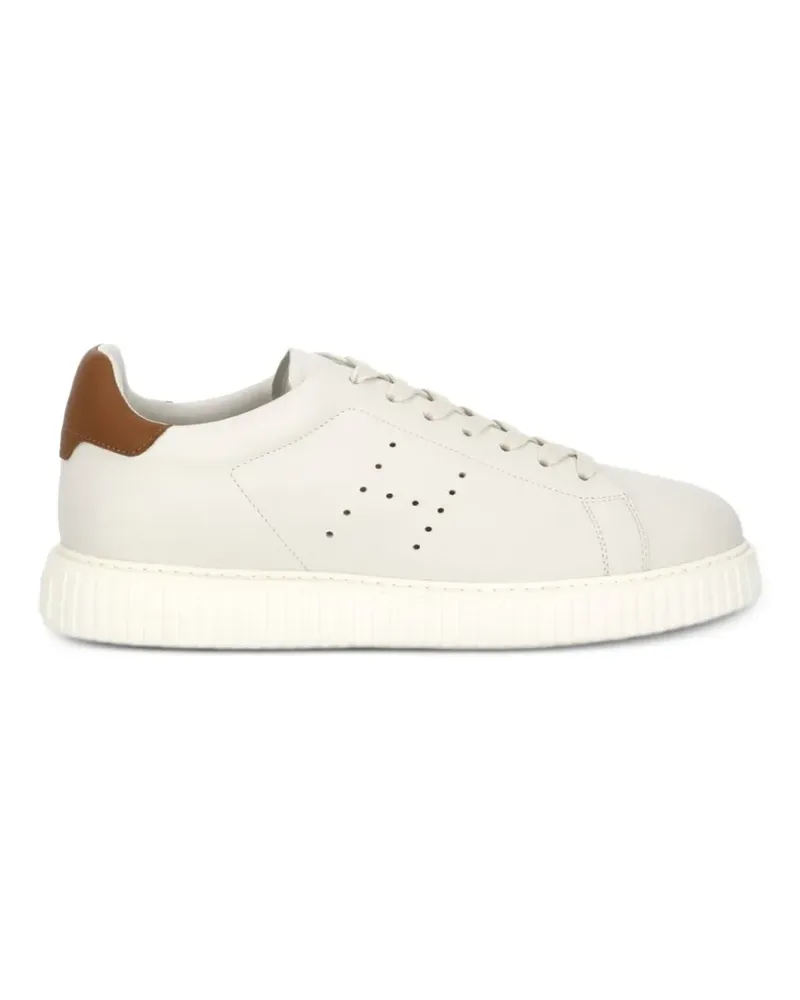 Hogan H-Stripes perforierte Sneakers - Weiß Weiß
