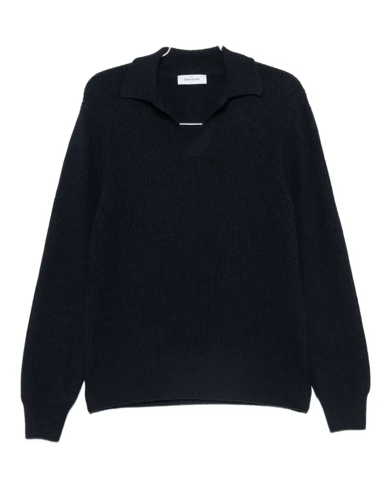 Gran Sasso Gerippter Pullover - Blau Blau