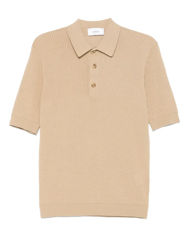 LARDINI Poloshirt mit Waffelstrick-Muster - Braun Braun