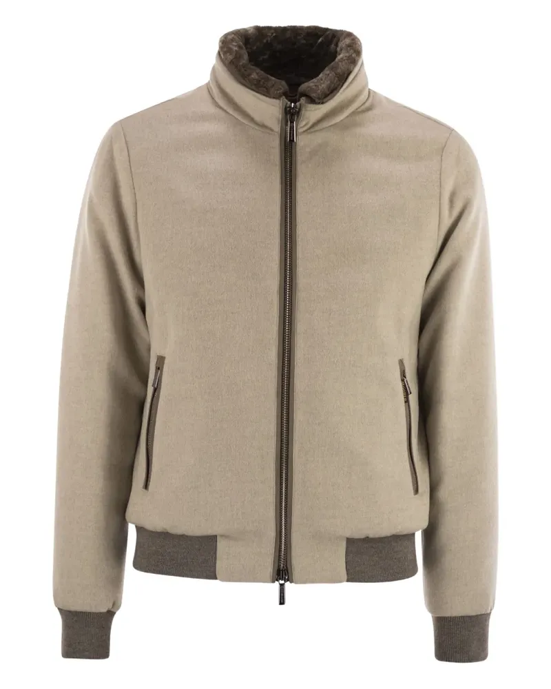 MOORER Gefütterte Bomberjacke - Nude Nude