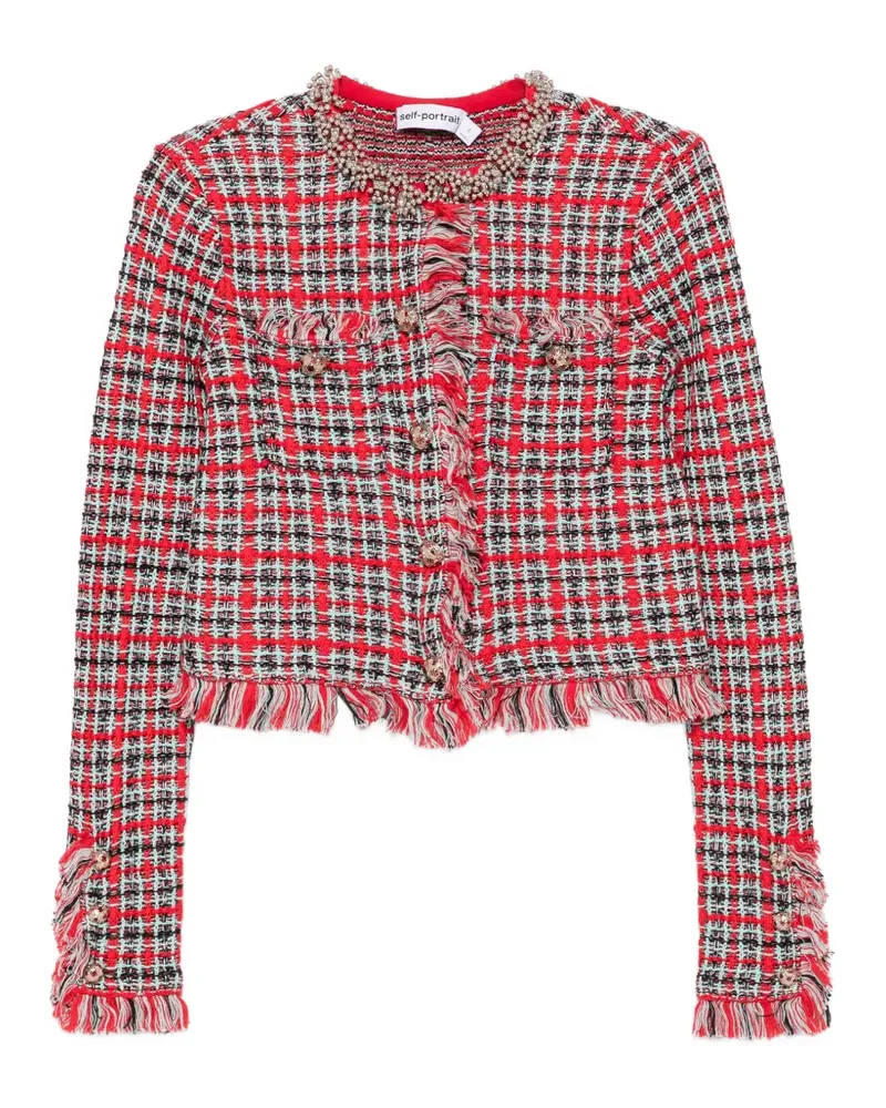 Self-Portrait Jacke mit Fransenbesatz - Rot Rot