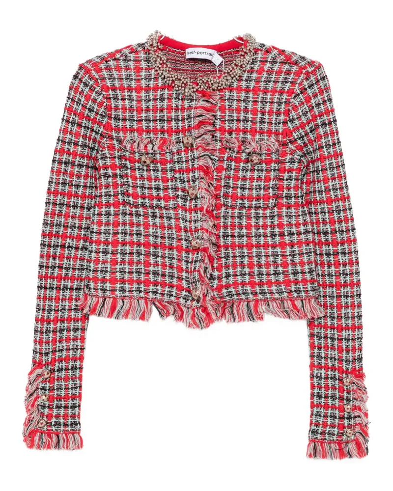 Self-Portrait fringe-trim jacket - Rot Rot