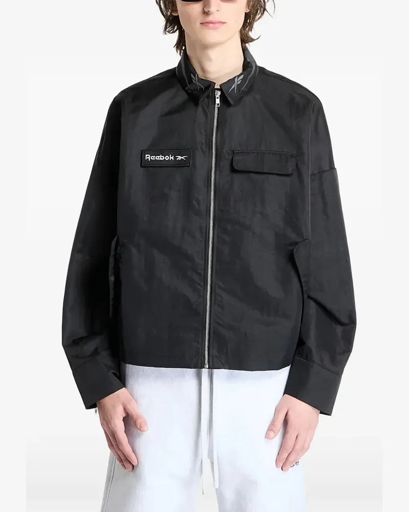 Reebok Hemdjacke mit Reißverschluss - Schwarz Schwarz