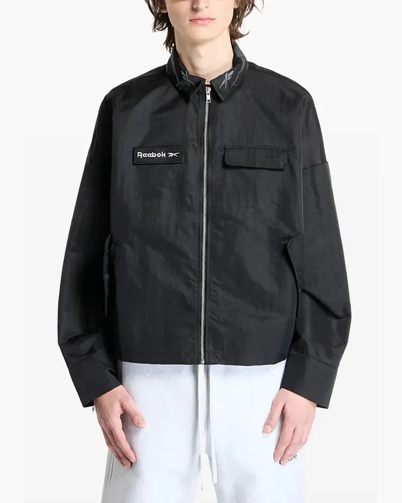 Reebok Hemdjacke mit Reißverschluss - Schwarz Schwarz
