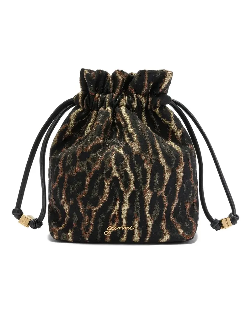 Ganni Beuteltasche mit Logo - Schwarz Schwarz