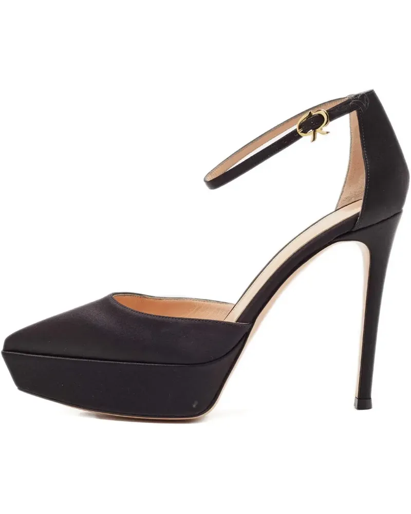 Gianvito Rossi Plateau-Sandalen aus Satin 100mm - Schwarz Schwarz