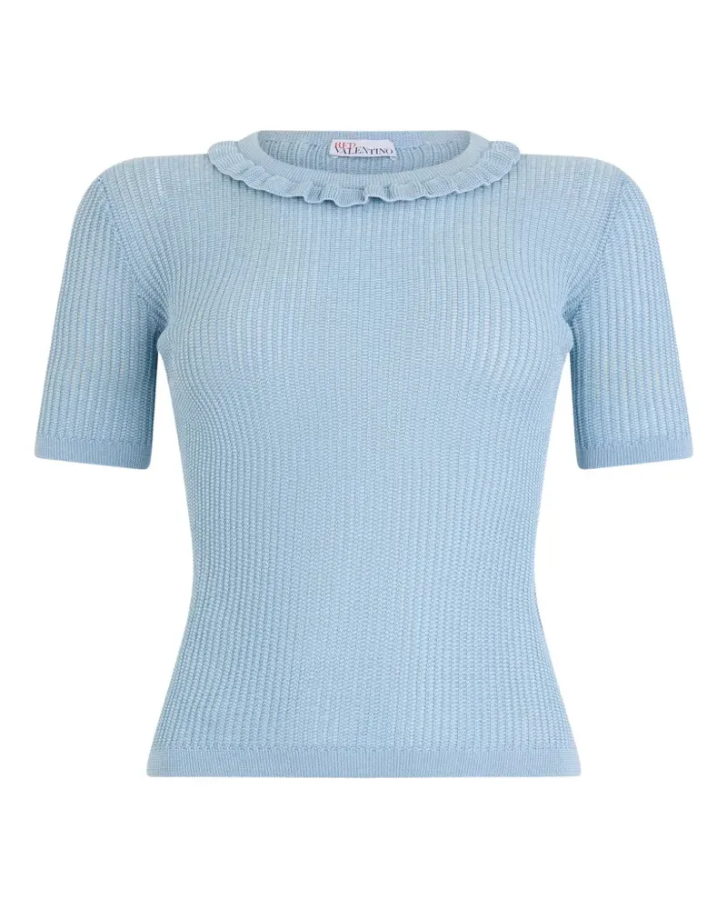 Valentino Garavani Langärmeliger Pullover mit Rüschenkragen - Blau Blau