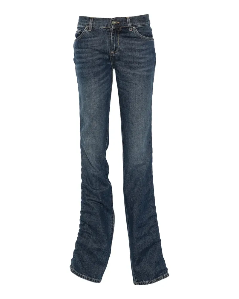 Liu Jo x Elodie whiskered ruched jeans - Blau Blau